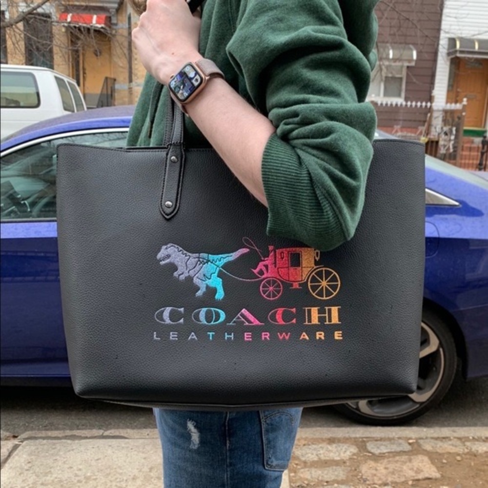 Coach Rexy T-Rex Heritage Carriage Ombré Multi-Colored Central Tote Rare Bag NWT - Picture 8 of 10